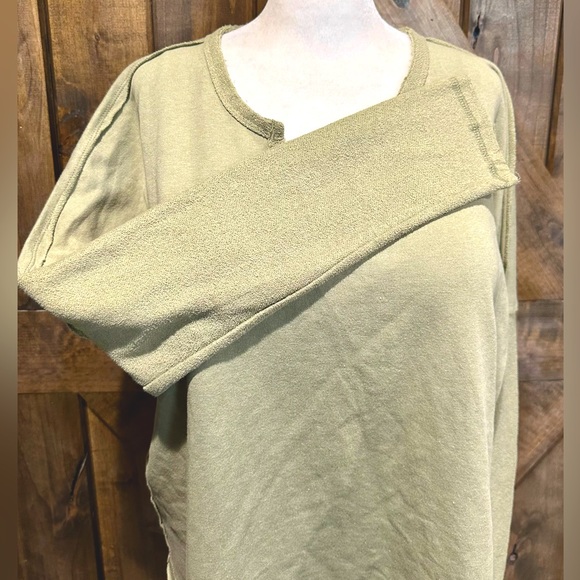 EUC La Miel Olive Green Long Sleeve Jersey Top Sz L - Picture 11 of 13